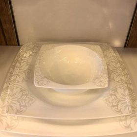 Aryıldız 45008 Bone Square Porselen 60 Parça Yemek Takımı