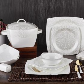 Aryıldız 60 Parça Bone Square Yemek Takımı