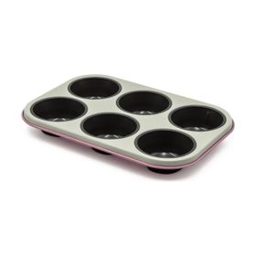 Aryıldız 6'lı Koyu Pembe Muffin Kalıbı