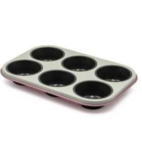 Aryıldız 6'lı Koyu Pembe Muffin Kalıbı