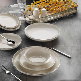 Aryıldız Acoustic Silver 6 Kişilik 30 Parça Çok Renkli Porselen Yemek Takımı