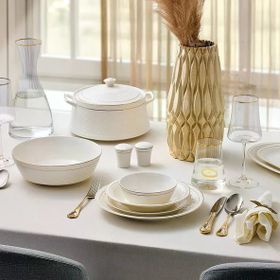 Aryıldız Almada Gold 60 Parça 12 Kişilik Altın Detaylı Porselen Yemek Takımı