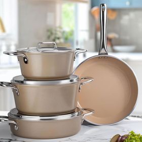 Aryıldız AR256183 Neo-Ceramic 7 Parça Bej Tencere Seti