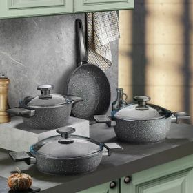 Aryıldız AR260241 Vortex Granitium 7 Parça Granit Tencere Seti