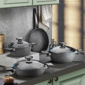 Aryıldız AR260241 Vortex Granitium 7 Parça Granit Tencere Seti
