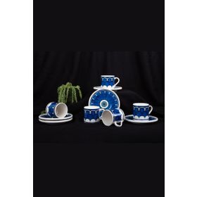 Aryıldız Blue Wave 6 Kişilik Kahve Fincan Seti
