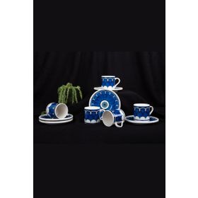 Aryıldız Blue Wave 6 Kişilik Kahve Fincan Seti
