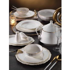 Aryıldız Bone Gold Porselen 85 Parça Yemek Takımı