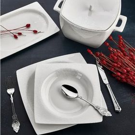 Aryıldız Bone Square Porselen 60 Parça 12 Kişilik Yemek Takımı