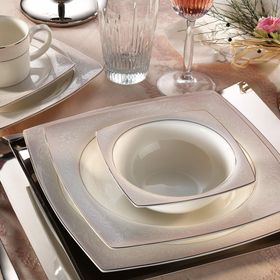 Aryildiz Bone Square Porselen 84 Parça Yemek Takım