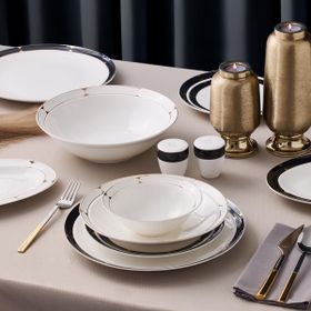 Aryıldız Crystal Provence Black 56 Parça 12 Kişilik Yemek Takımı