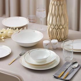Aryıldız Crystal Provence Gold 56 Parça 12 Kişilik Yemek Takımı