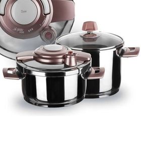 Aryıldız Drone Simli Siyah Rose Gold 4+6 lt Düdüklü Tencere Seti