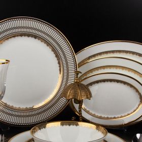 Aryıldız Evaliza Crown 42 Parça Gold Kahvaltı Takımı