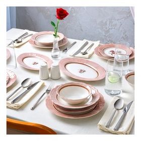 Aryıldız Jardin Pembe 30 Parça 6 Kişilik Yemek Takımı