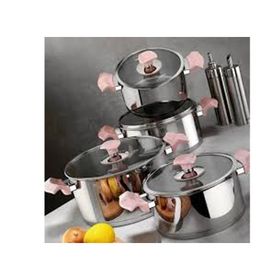 Aryıldız King Rose Gold Cam 8 Parça Çelik Tencere Seti