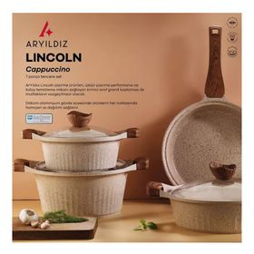 Aryıldız Lincoln 7 Parça Cappuccino Tencere Seti