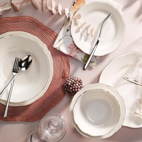 Aryıldız Maria Yonca Platin 6 Kişilik 24 Parça Yemek Takımı