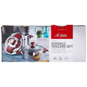 Aryıldız Milano Kanka Kırmızı Düdüklü Tencere Seti