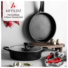 Aryıldız Parma Black 3 Parça Tencere Seti