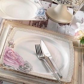 Aryıldız Prestige 29 Parça 6 Kişilik Kare Porselen Yemek Takımı