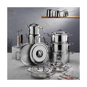 Aryıldız Prestige Vento 20 Parça Metal Kapak 20 cm Gümüş Çeyiz Seti