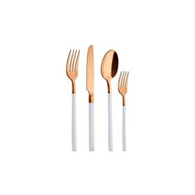 Aryıldız Soho Prestige Beyaz Bronz 24 Parça 6 Kişilik Çatal Kaşık Bıçak Takımı