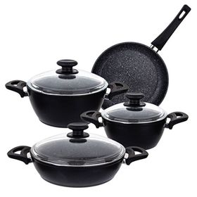Aryıldız Solido Nero 7 Parça Granit Tencere Set