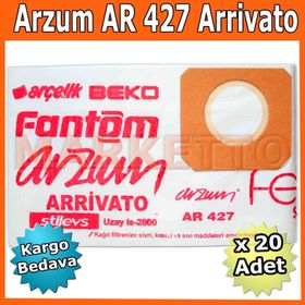 Arzum AR 427 Arrivato Kağıt 20 Adet Toz Torbası + Hediyeli