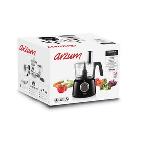 Arzum AR1064 Maxthon 1000 W 2 Kademeli 1.2 lt Hazneli Mutfak Robotu Siyah 