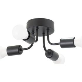 Arzum Retro Modern 4'lü Plafonyer Tavana Monte - Siyah Avize