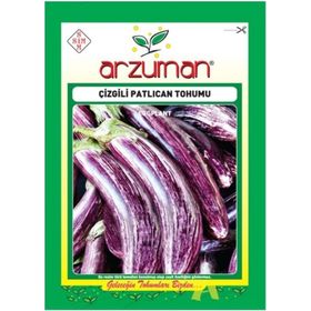 Arzuman Çizgili Alaca Patlıcan Sebze Tohumu