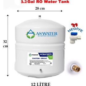 As Water Çelik 3.2 Galon 12 lt Su Arıtma Cihazı Tankı