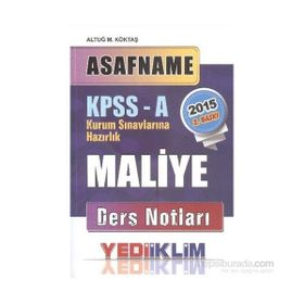 ASAFNAME - MALIYE DERS NOTLARI - ALTUĞ M. KÖKTAŞ