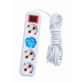 Asel 4'Lü 3 mt Led Anahtarlı Topraklı Grup Priz