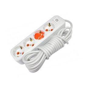 Asel 4'Lü 3 mt Led Anahtarlı Topraklı Grup Priz