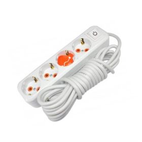 Asel 4'Lü 3 mt Led Anahtarlı Topraklı Grup Priz