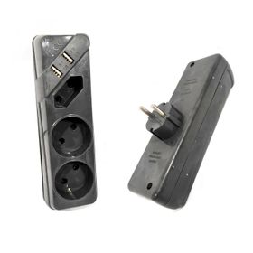 Asgrup APUS01 2XUSB Şarj Üçlü Golyat Priz