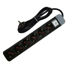 Asgrup AS63AK 3 m 150 Joule Altılı Anahtarlı Akım Korumalı Priz