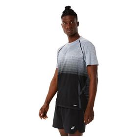 Asics 2011C398-002 SEAMLESS SS TOP Bisiklet Yaka Düz Siyah Erkek T-shirt