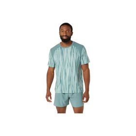 Asics 2011D092-300 Road All Over Print Yeşil Erkek T-shirt