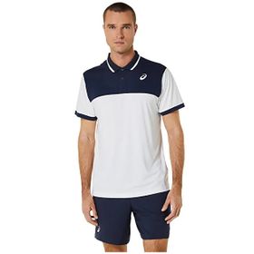 Asics 2041A256-102 MEN COURT Beyaz Mavi Erkek Polo T-Shirt
