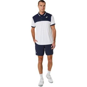 Asics 2041A256-102 MEN COURT Beyaz Mavi Erkek Polo T-Shirt