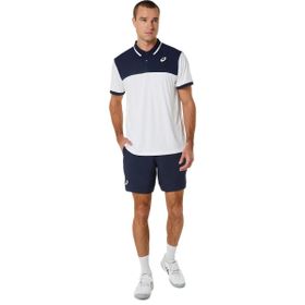 Asics 2041A256-102 MEN COURT Beyaz Mavi Erkek Polo T-Shirt