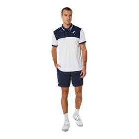 Asics 2041A256-102 MEN COURT Beyaz Mavi Erkek Polo T-Shirt