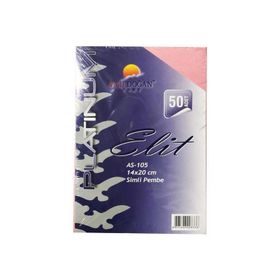 Asil AS-105 14x20 cm 50'li 170 gr Simli Pembe Fantazi Zarf