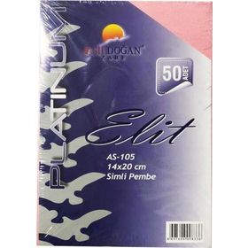 Asil AS-105 14x20 cm 50'li 170 gr Simli Pembe Fantazi Zarf