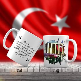 Asil Hediyelik 10 Kasım- Ankara-Anıtkabir-Mustafa Kemal Atatürk-Unutulmayan Sözleri -Kupa Bardak