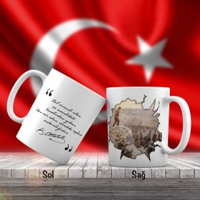 Asil Hediyelik Afyon Kocatepe Cephesi-Mustafa Kemal Atatürk-Atatürkün Sözleri -Kupa Bardak