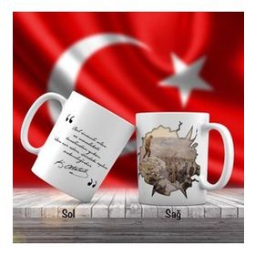 Asil Hediyelik Afyon Kocatepe Cephesi-Mustafa Kemal Atatürk-Atatürkün Sözleri -Kupa Bardak